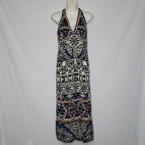 Angie Womens Babydoll Southwestern Maxi Dress Size S Boho Festival Travel Rayon